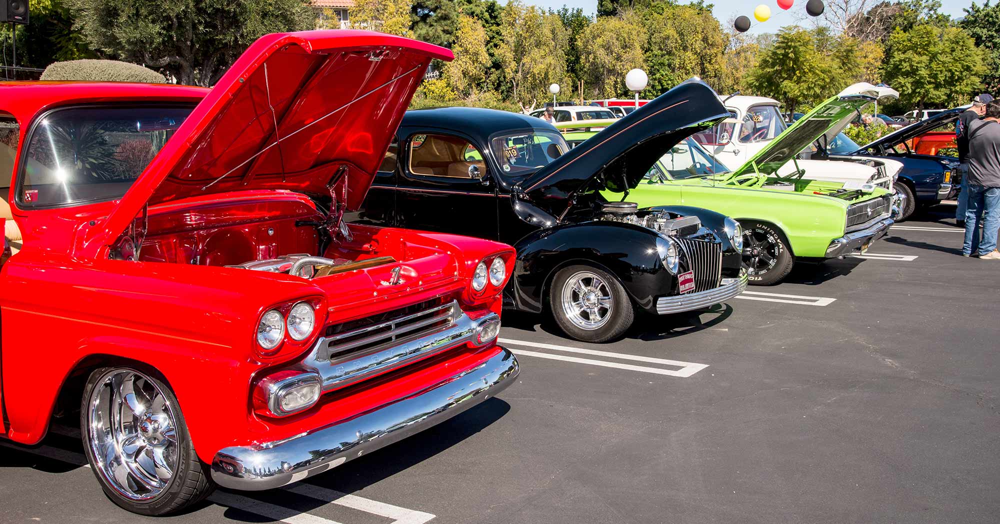 Antique and muscle cars on display